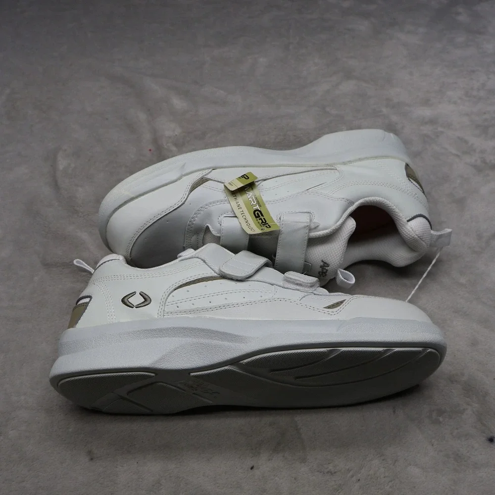 Apex Mens 10 Wide Walking Shoes‎ White Double Strap Ambulator Casual Comfort NEW